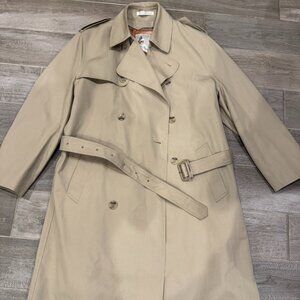 Vintage Misty Harbor Trench Coat 40R Beige Belted w/ Removable Liner Korea
